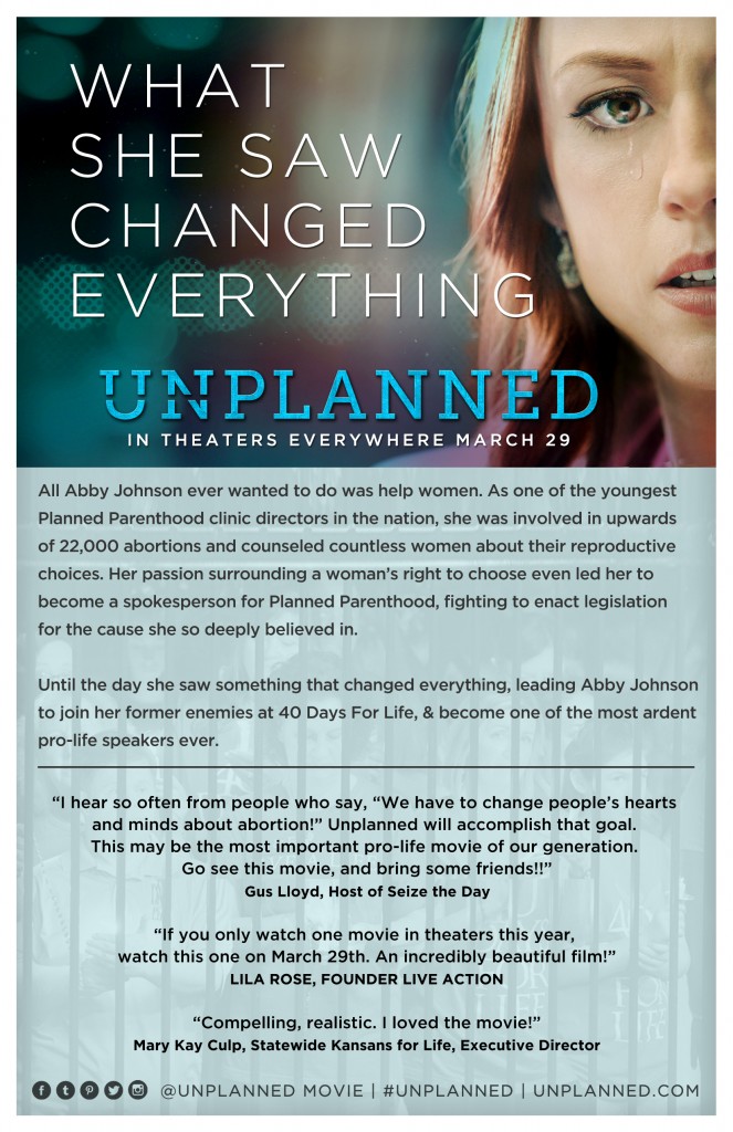 The "Unplanned" movie is coming to Forum Six Theater in Uvalde, Texas!
